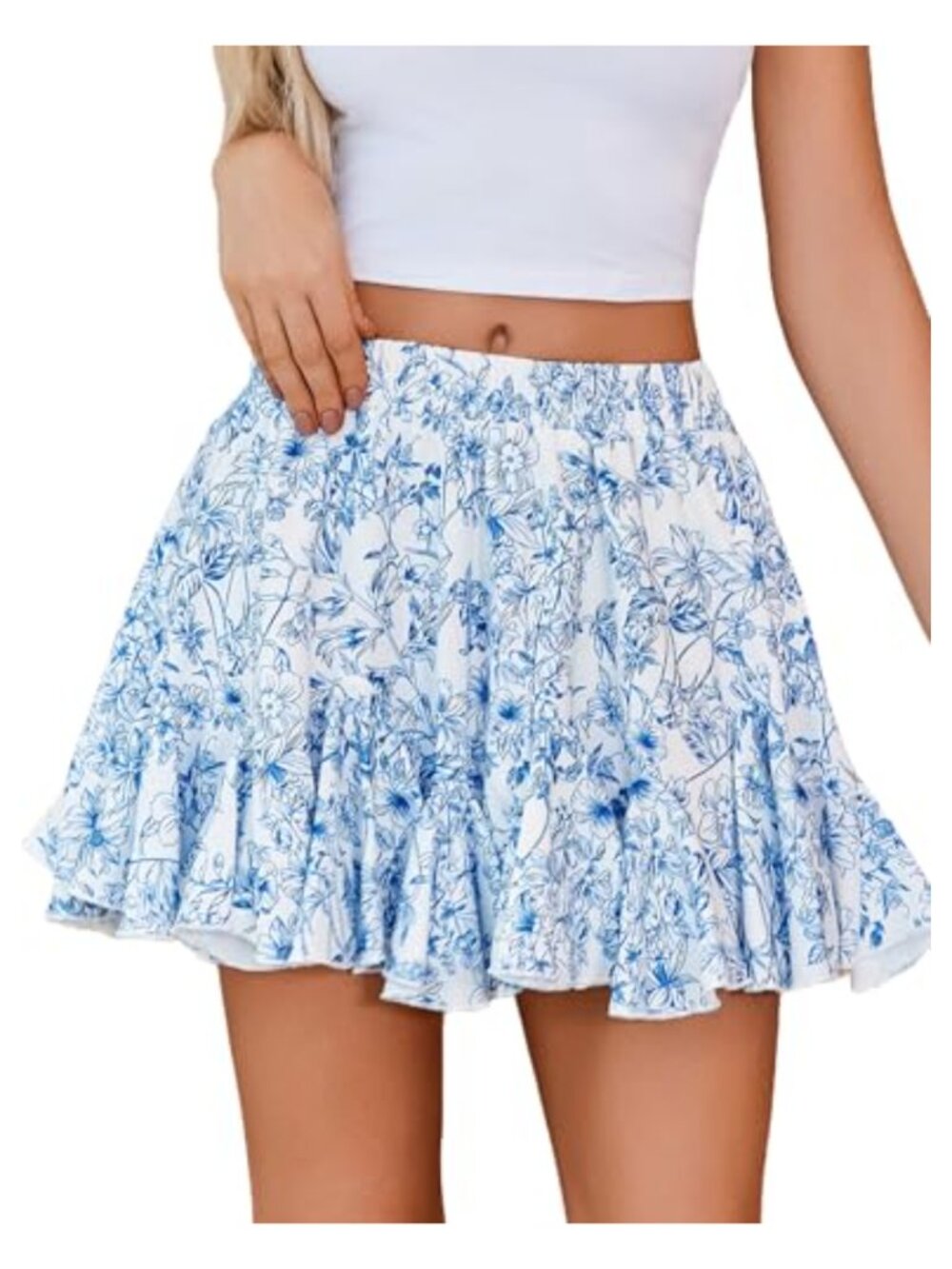 Avidlove Pleated Mini Skirt High Waist A-Line Ruffled 100% Polyester